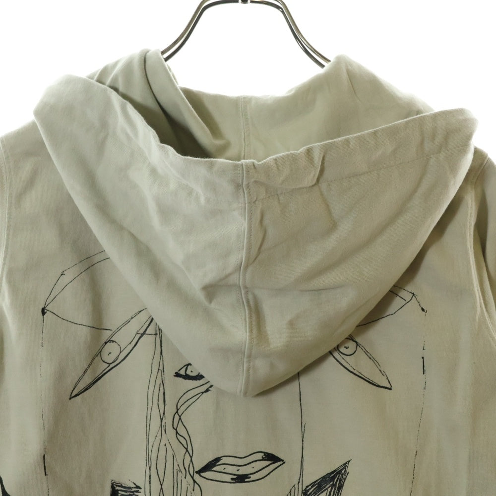 DRKSHDW(ダークシャドウ) 22AW MESSIAH JASON HOODIE グラフィックプリント ジップアップパーカー フーディー ベージュ DU02B4276-RIGEP3