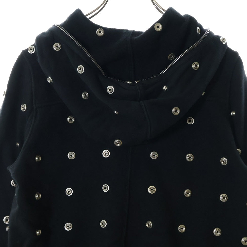DRKSHDW(ダークシャドウ) SMALL GIMP HOODIE スタッズ装飾 フルジップアップスウェットパーカー フーディー ブラック DS01D1244 FES2