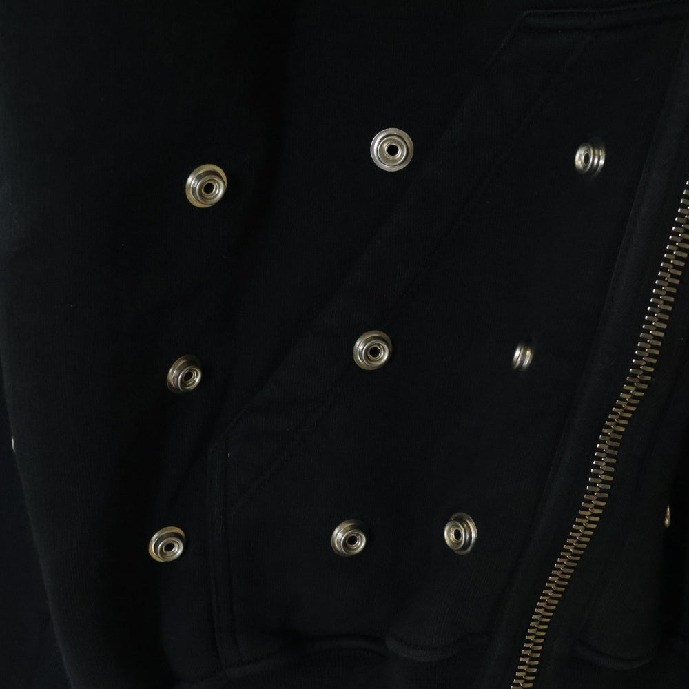 DRKSHDW(ダークシャドウ) SMALL GIMP HOODIE スタッズ装飾 フルジップアップスウェットパーカー フーディー ブラック DS01D1244 FES2