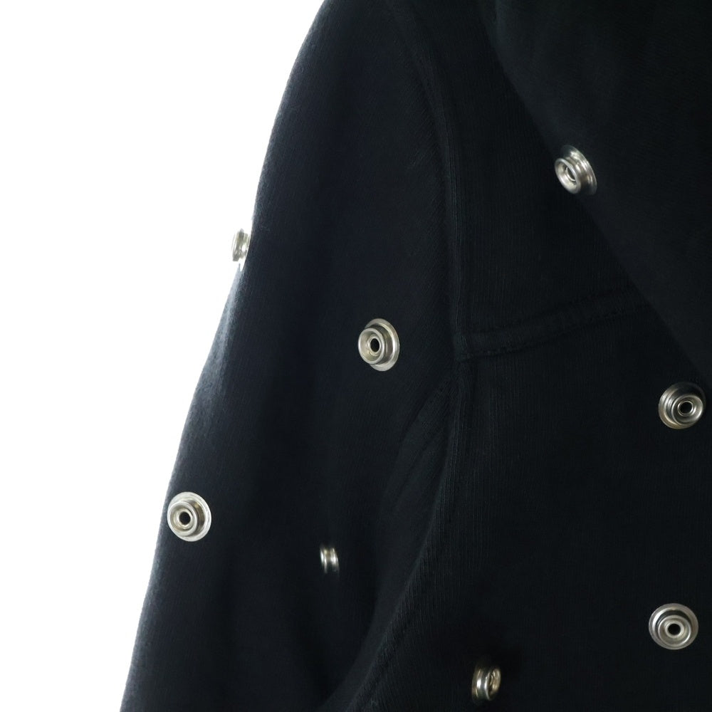 DRKSHDW(ダークシャドウ) SMALL GIMP HOODIE スタッズ装飾 フルジップアップスウェットパーカー フーディー ブラック DS01D1244 FES2