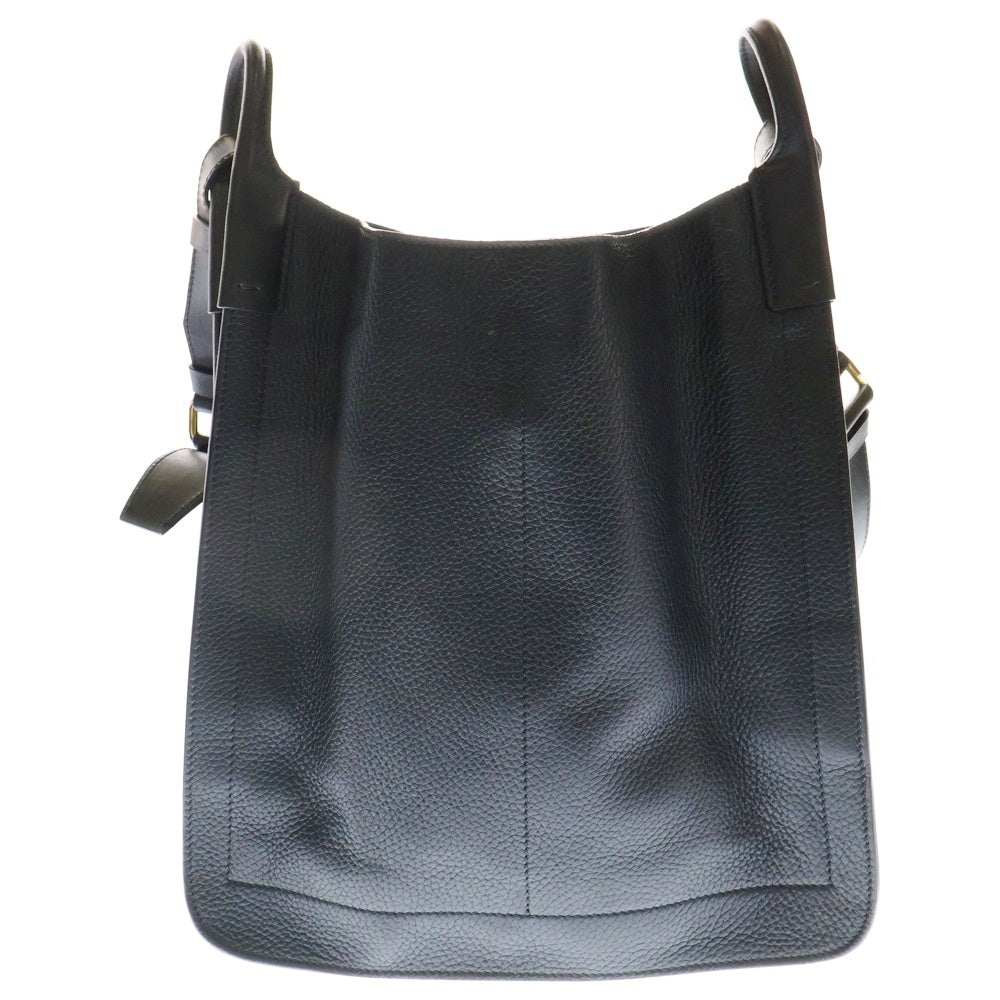 TOM FORD(トムフォード) ゴールド金具 レザーショルダーバッグ ブラック