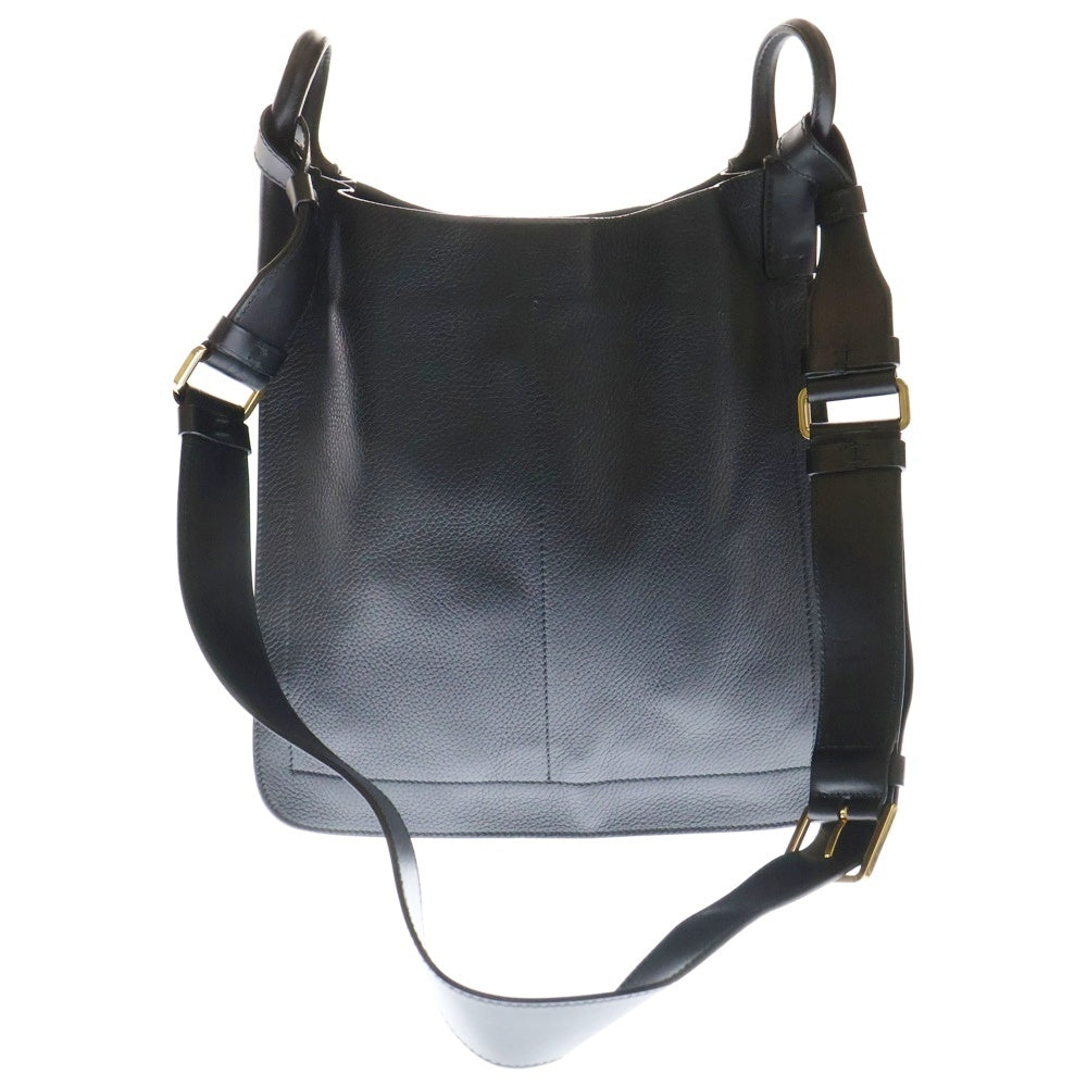 TOM FORD(トムフォード) ゴールド金具 レザーショルダーバッグ ブラック