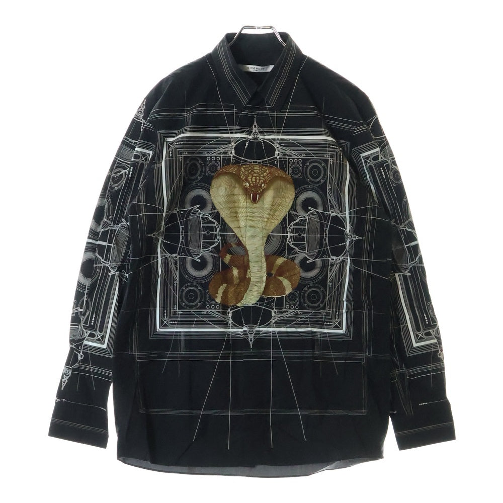 GIVENCHY(ジバンシィ) 16W Cobra Printed Button Up Shirt コブラプリント 長袖シャツ ブラック 6451 882