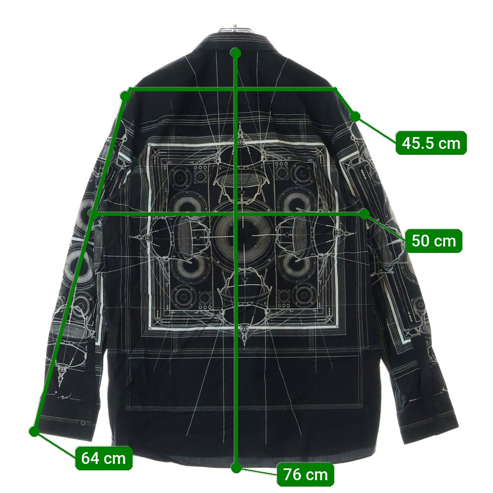 GIVENCHY(ジバンシィ) 16W Cobra Printed Button Up Shirt コブラプリント 長袖シャツ ブラック 6451 882