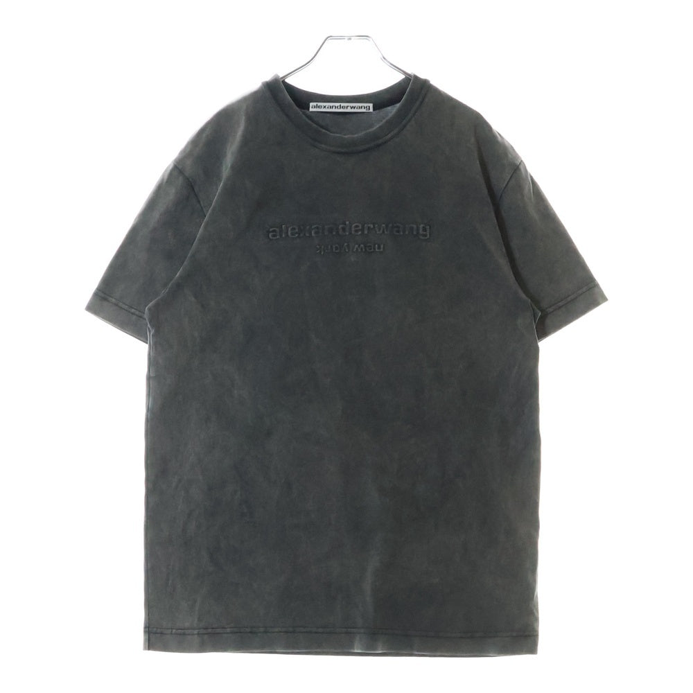 ALEXANDER WANG(アレキサンダーワン) Embossed Logo Acid Tee ウォッシュド加工半袖Tシャツ グレー