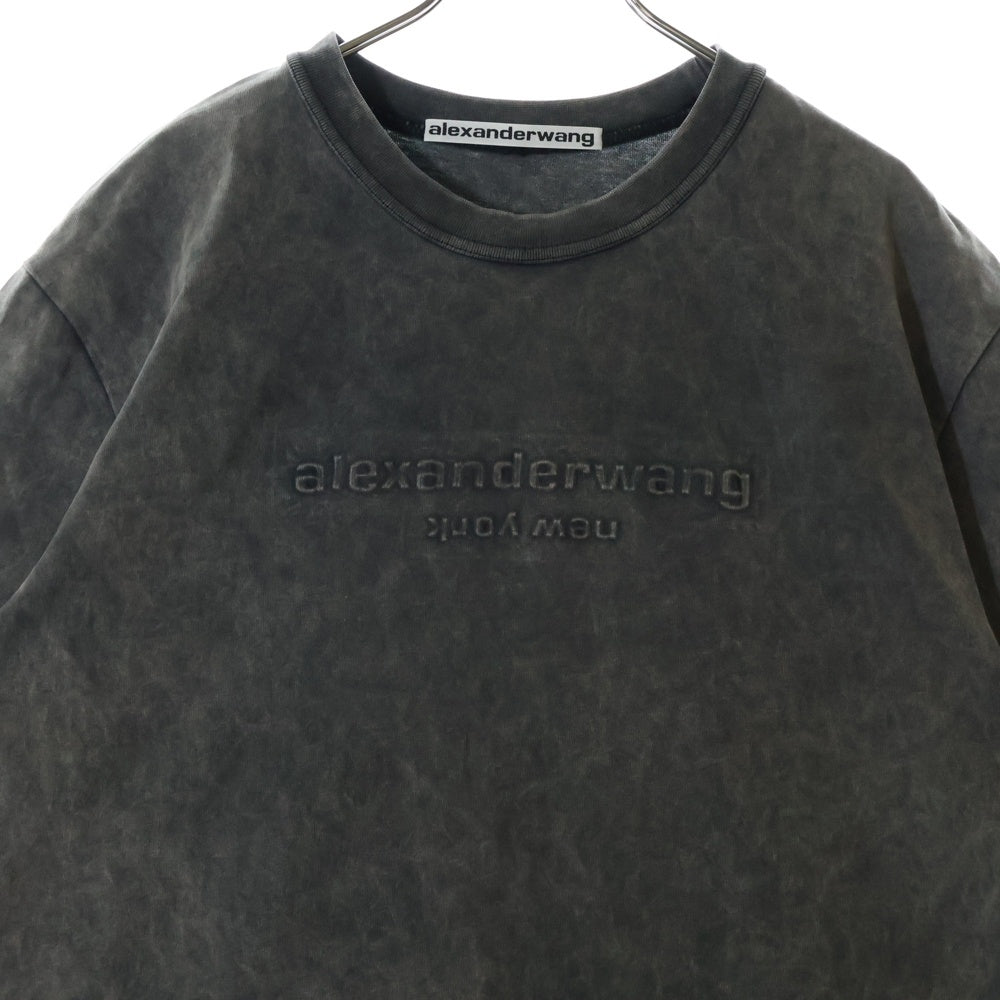 ALEXANDER WANG(アレキサンダーワン) Embossed Logo Acid Tee ウォッシュド加工半袖Tシャツ グレー