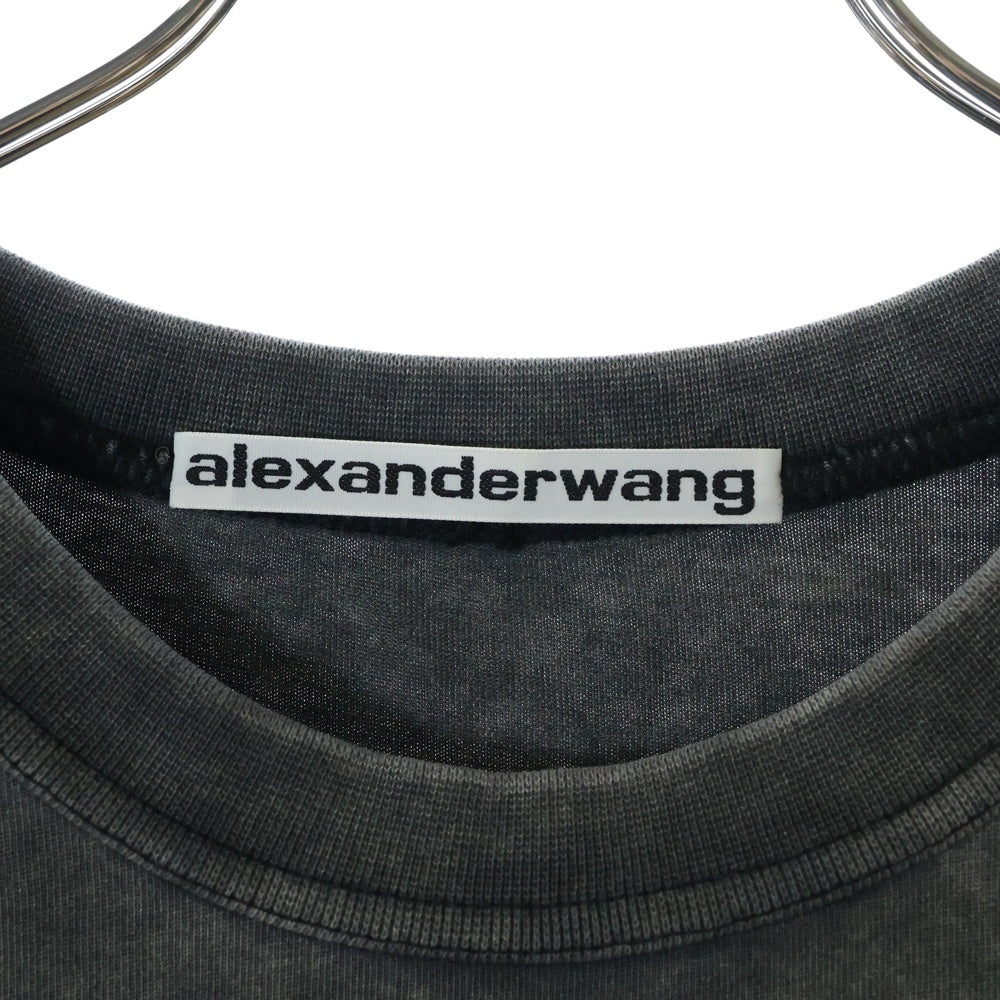 ALEXANDER WANG(アレキサンダーワン) Embossed Logo Acid Tee ウォッシュド加工半袖Tシャツ グレー