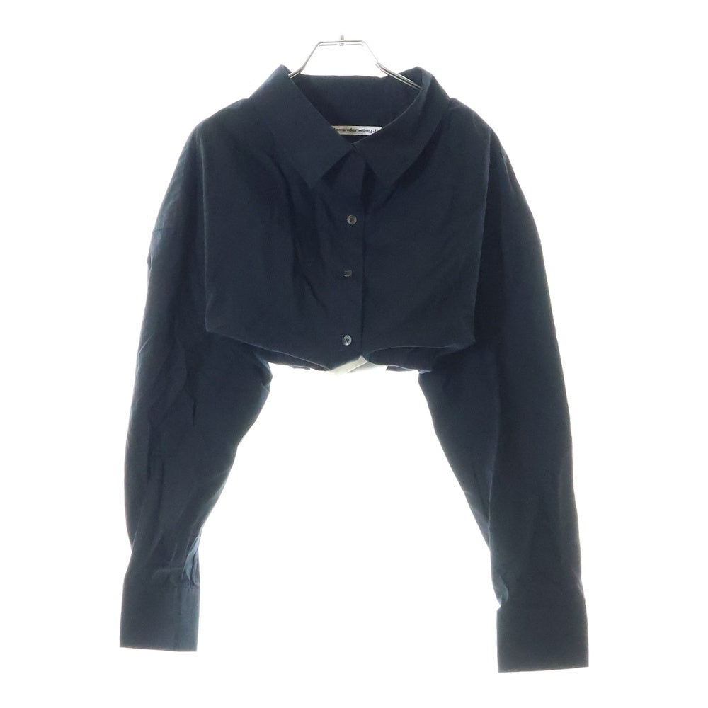ALEXANDER WANG(アレキサンダーワン) Cropped Shirt ブラトップ クロップドドッキング長袖シャツ ブラック レディース