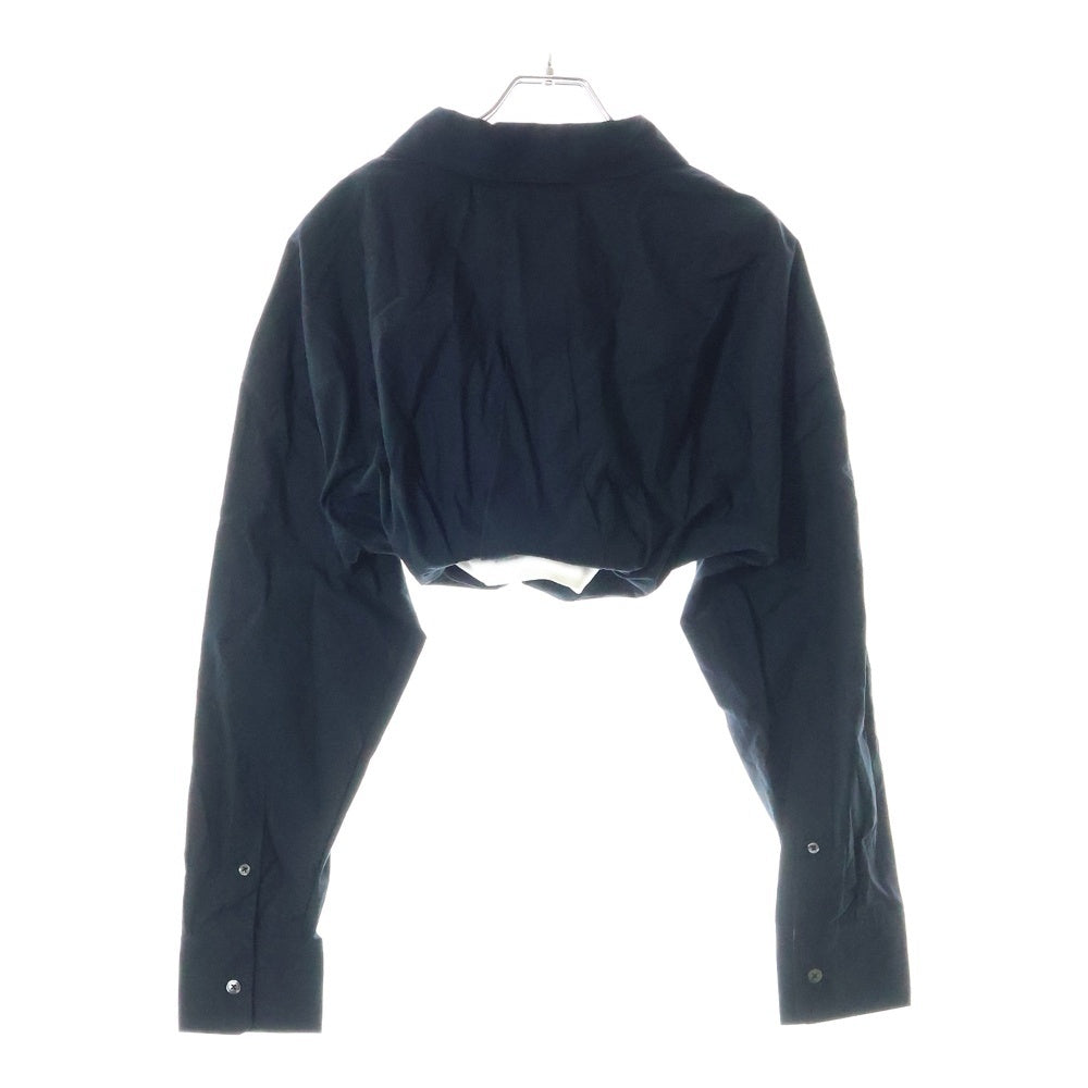 ALEXANDER WANG(アレキサンダーワン) Cropped Shirt ブラトップ クロップドドッキング長袖シャツ ブラック レディース
