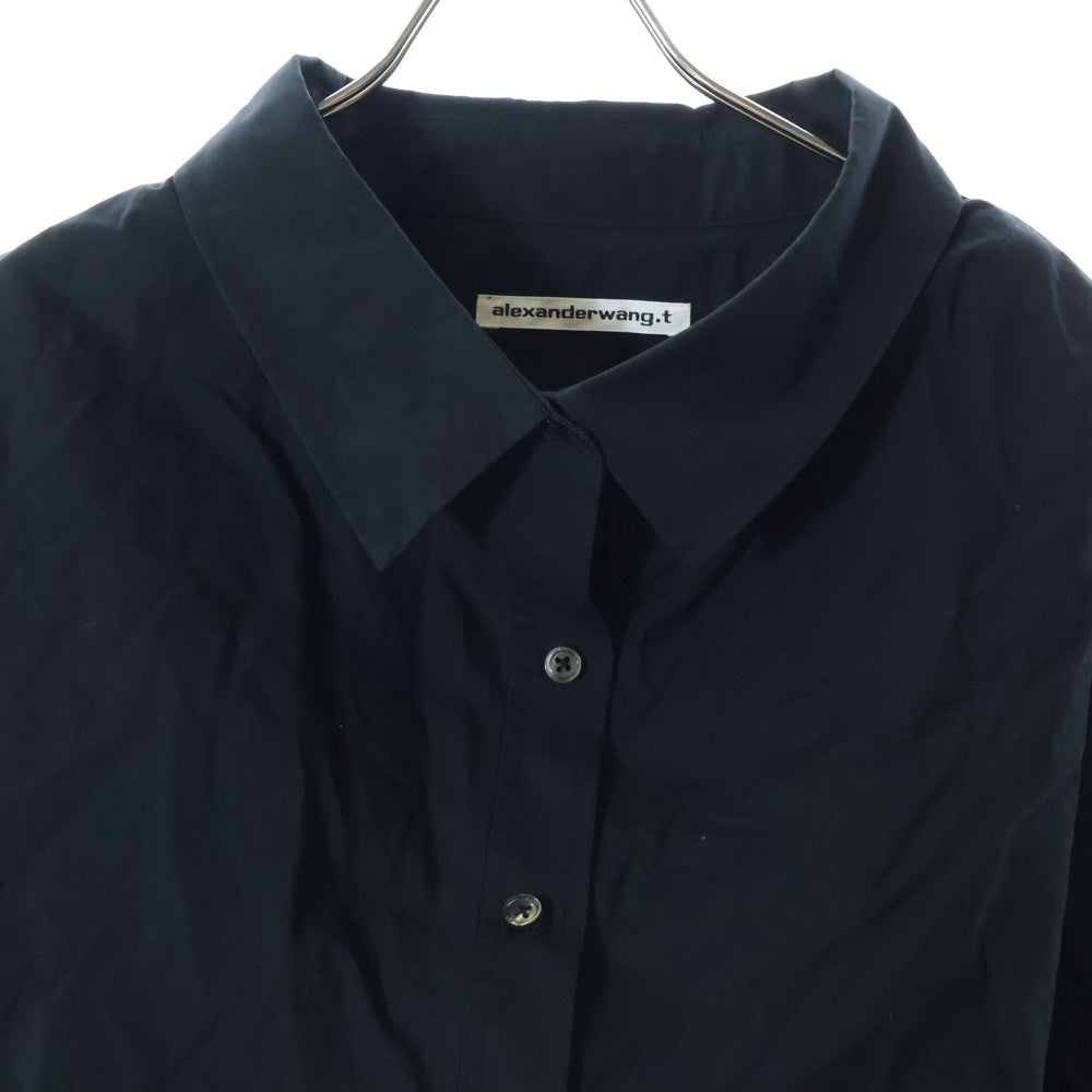 ALEXANDER WANG(アレキサンダーワン) Cropped Shirt ブラトップ クロップドドッキング長袖シャツ ブラック レディース