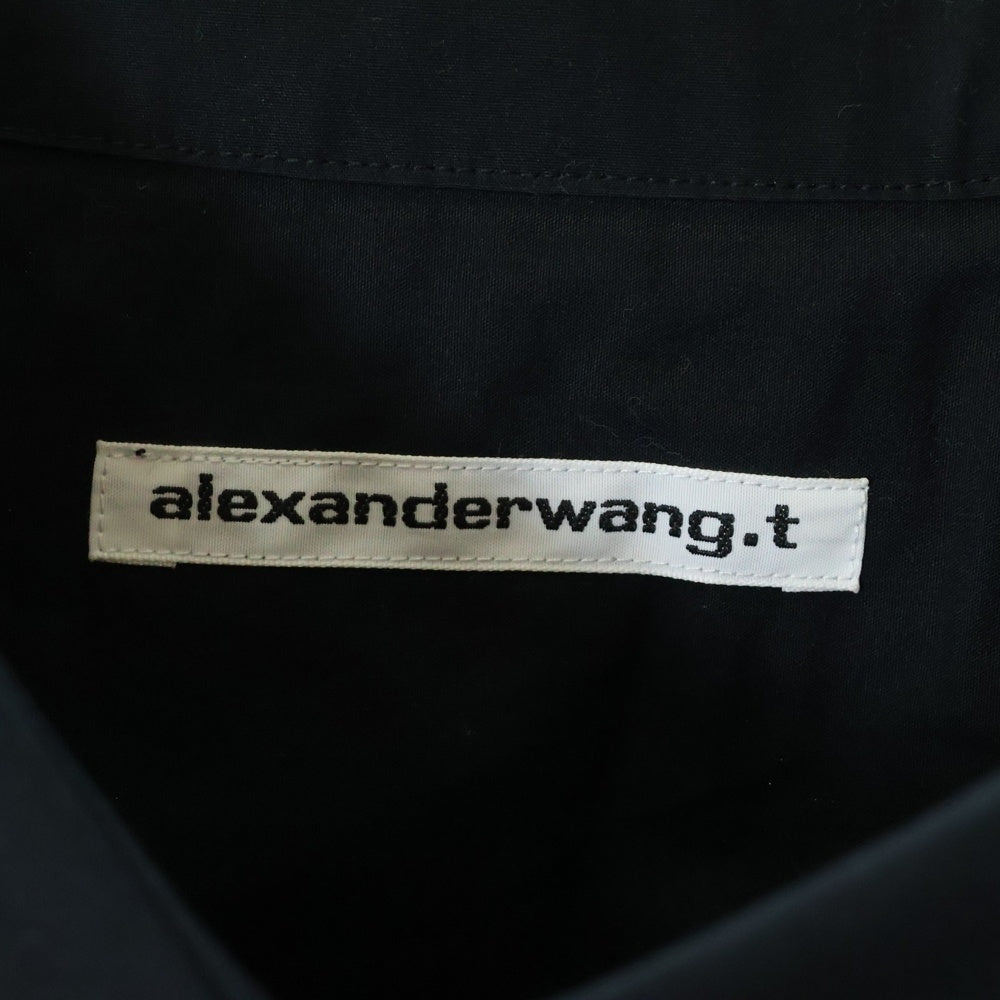 ALEXANDER WANG(アレキサンダーワン) Cropped Shirt ブラトップ クロップドドッキング長袖シャツ ブラック レディース