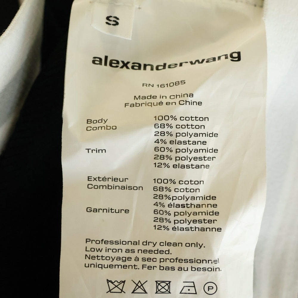 ALEXANDER WANG(アレキサンダーワン) Cropped Shirt ブラトップ クロップドドッキング長袖シャツ ブラック レディース