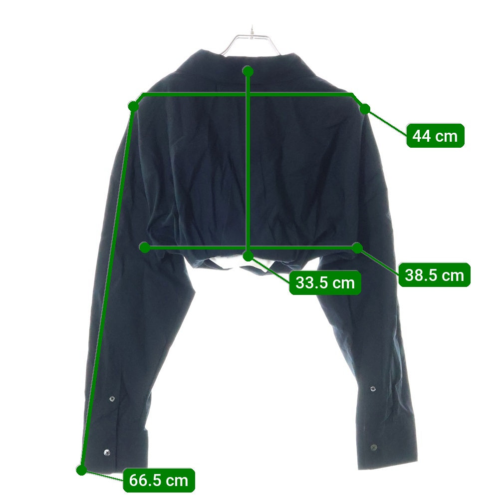 ALEXANDER WANG(アレキサンダーワン) Cropped Shirt ブラトップ クロップドドッキング長袖シャツ ブラック レディース