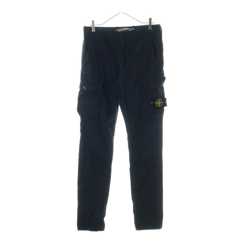 STONE ISLAND(ストーンアイランド) 19AW Slim Navy Cargo Trousers ロゴワッペン ウォッシュドカーゴパンツ ネイビー 711530810