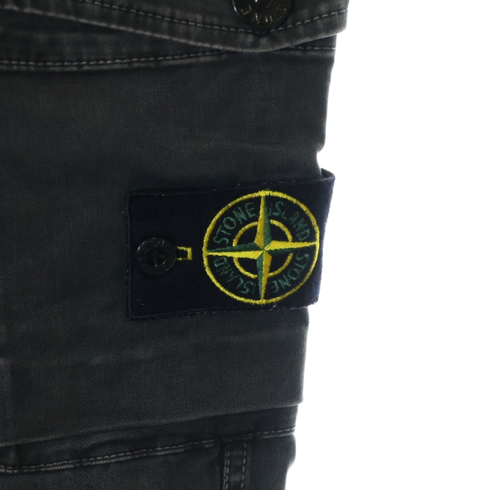 STONE ISLAND(ストーンアイランド) 21AW Cargo Pants ロゴワッペン ウォッシュド加工カーゴパンツ グレー 7515318L1