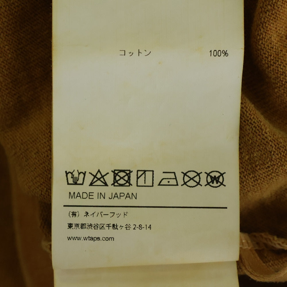 WTAPS(ダブルタップス) 24AW EX49_COLLECTION SPEC L/S COTTON バックプリント 長袖Tシャツ 242ATDT-CSM09 ブラウン