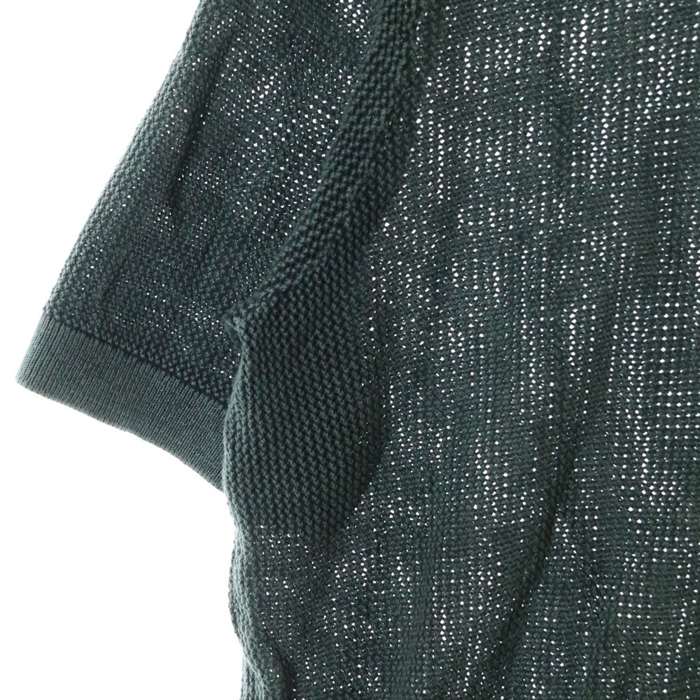 KITH(キス) 25SS Open Knit Drew Polo 半袖ニットポロシャツ グリーン