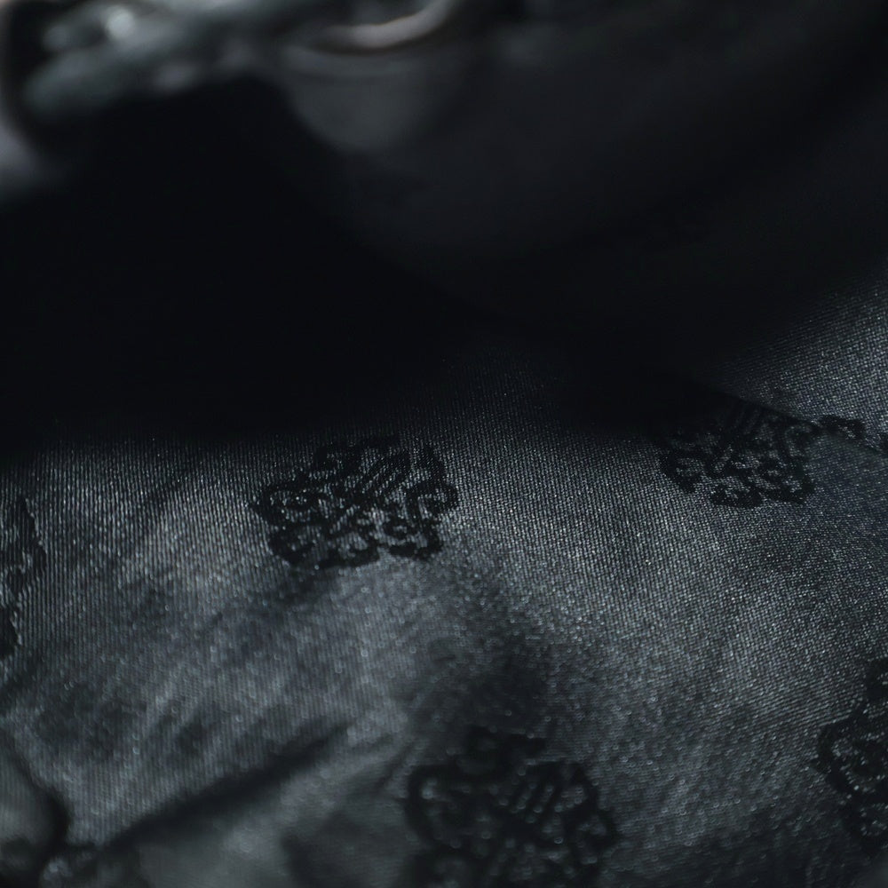 CHROME HEARTS(クロムハーツ) DRW STRNG SACK BSフレアドローストリングサックレザー巾着ハンドバッグ ブラック