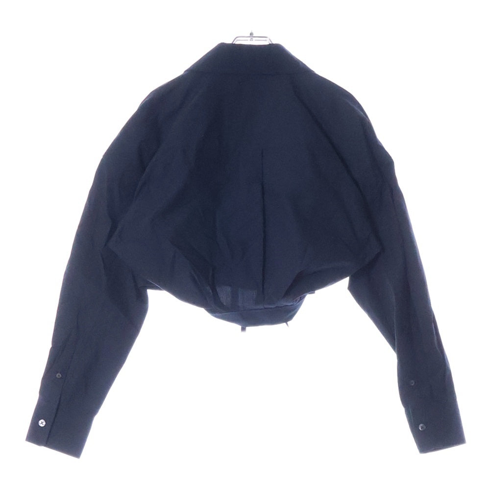 ALEXANDER WANG(アレキサンダーワン) Double Layered Shirt ダブルレイヤードシャツ コットンドッキングレイヤードクロップド長袖シャツ レディース 4WC1241446 ブラック