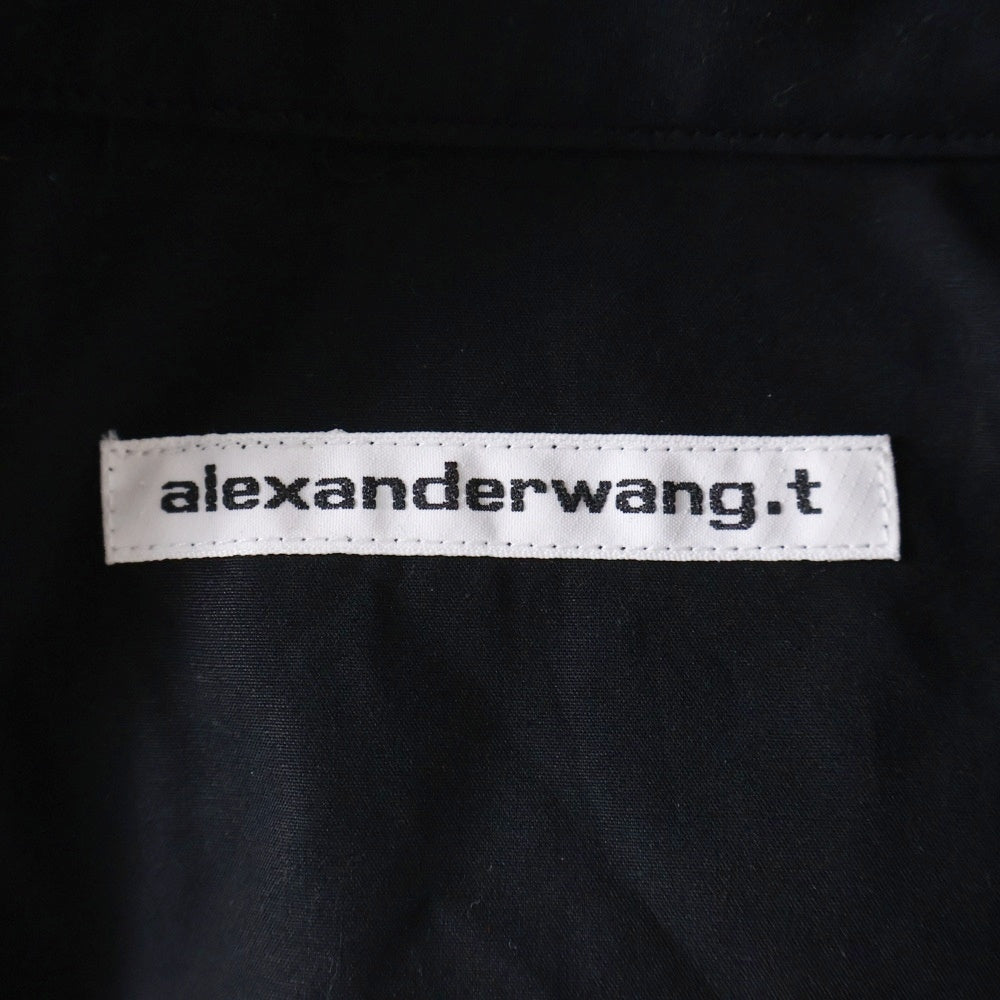 ALEXANDER WANG(アレキサンダーワン) Double Layered Shirt ダブルレイヤードシャツ コットンドッキングレイヤードクロップド長袖シャツ レディース 4WC1241446 ブラック