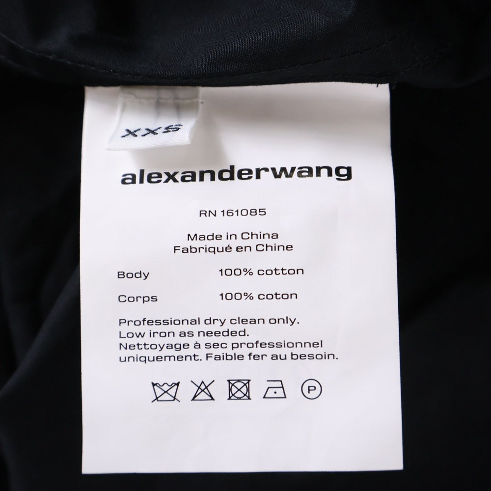 ALEXANDER WANG(アレキサンダーワン) Double Layered Shirt ダブルレイヤードシャツ コットンドッキングレイヤードクロップド長袖シャツ レディース 4WC1241446 ブラック