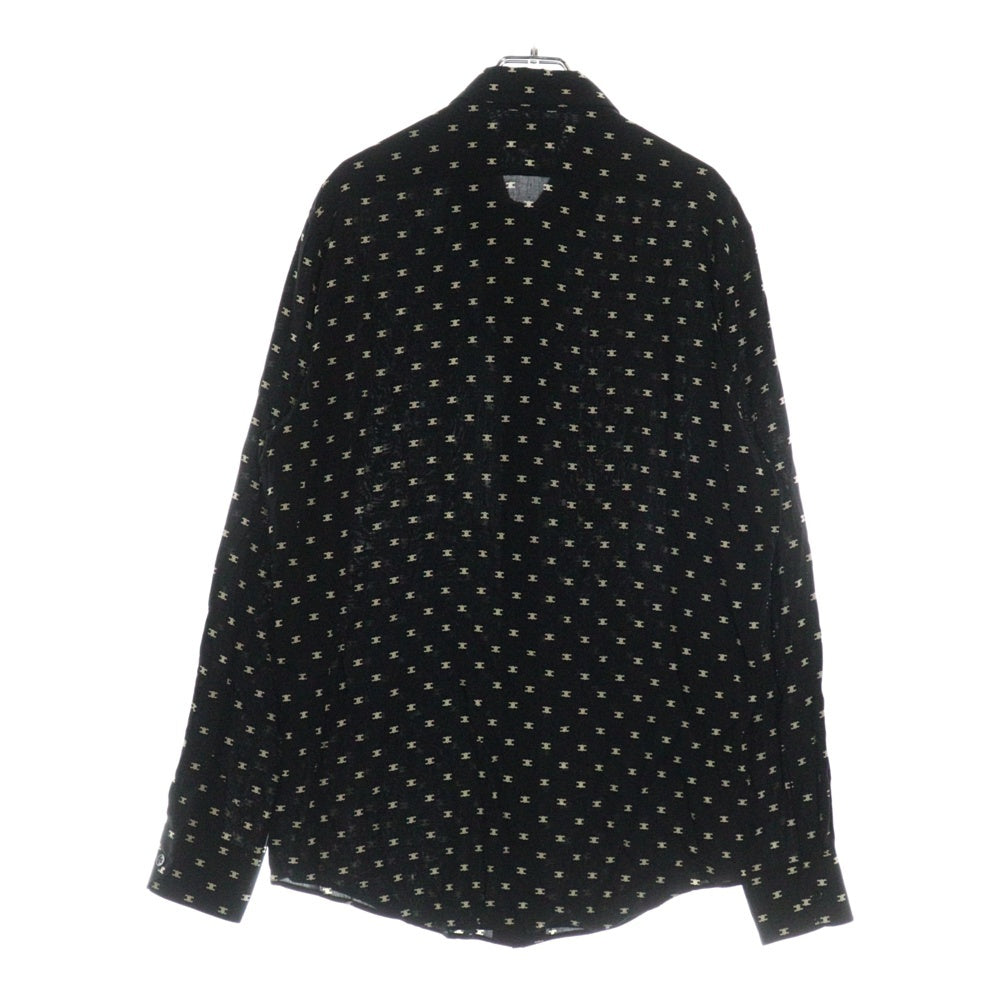 CELINE(セリーヌ) LOOSE SHIRT IN PRINTED VISCOSE トリオンフ総柄 ビスコース長袖シャツ ブラック 2C813387Z