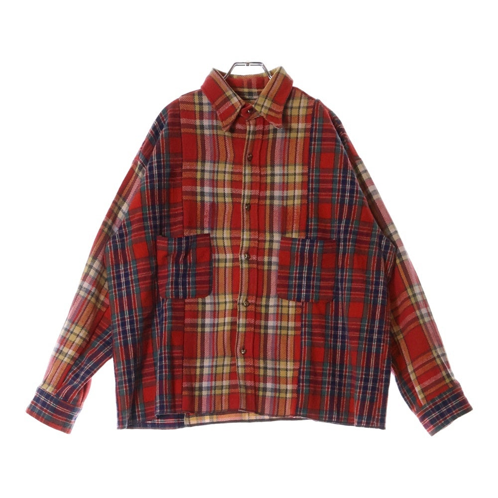 READY MADE(レディメイド) FRANNEL SHIRT 長袖チェックシャツ ネルシャツ レッド RE-CO-AS-00-00-256