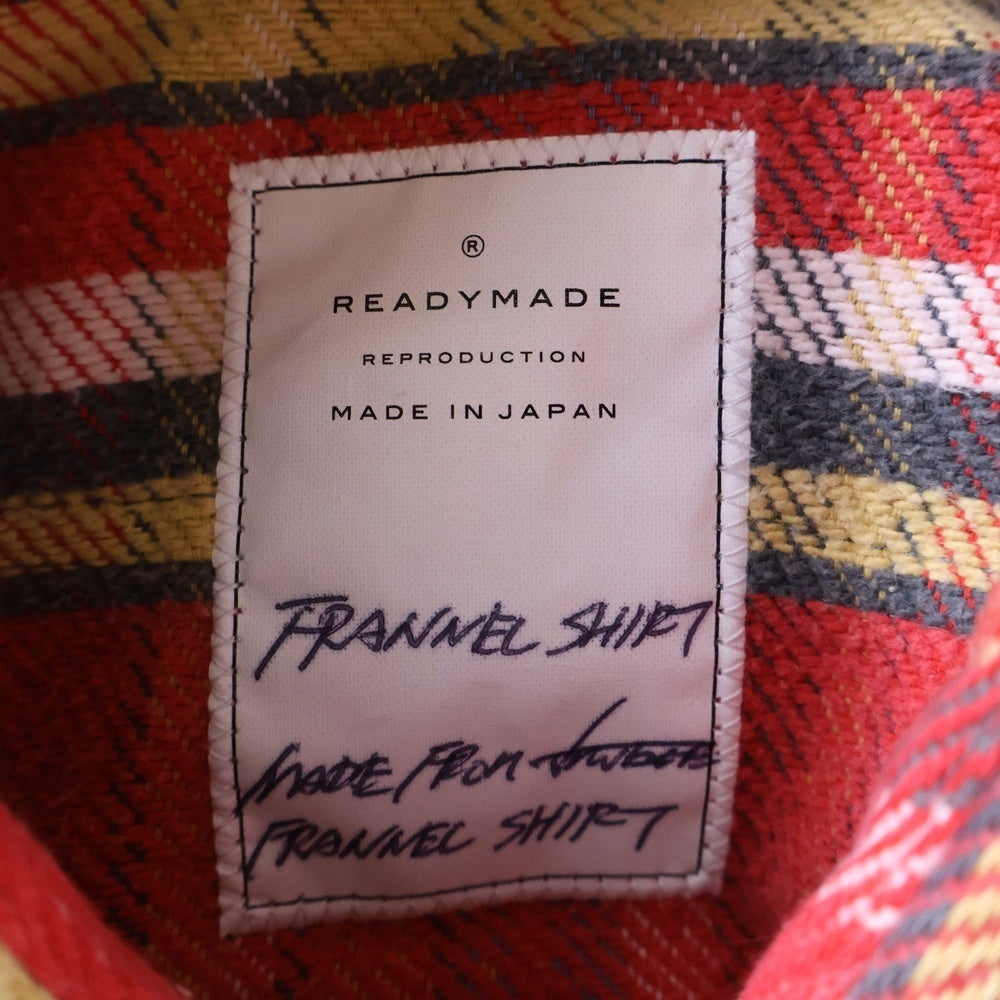 READY MADE(レディメイド) FRANNEL SHIRT 長袖チェックシャツ ネルシャツ レッド RE-CO-AS-00-00-256