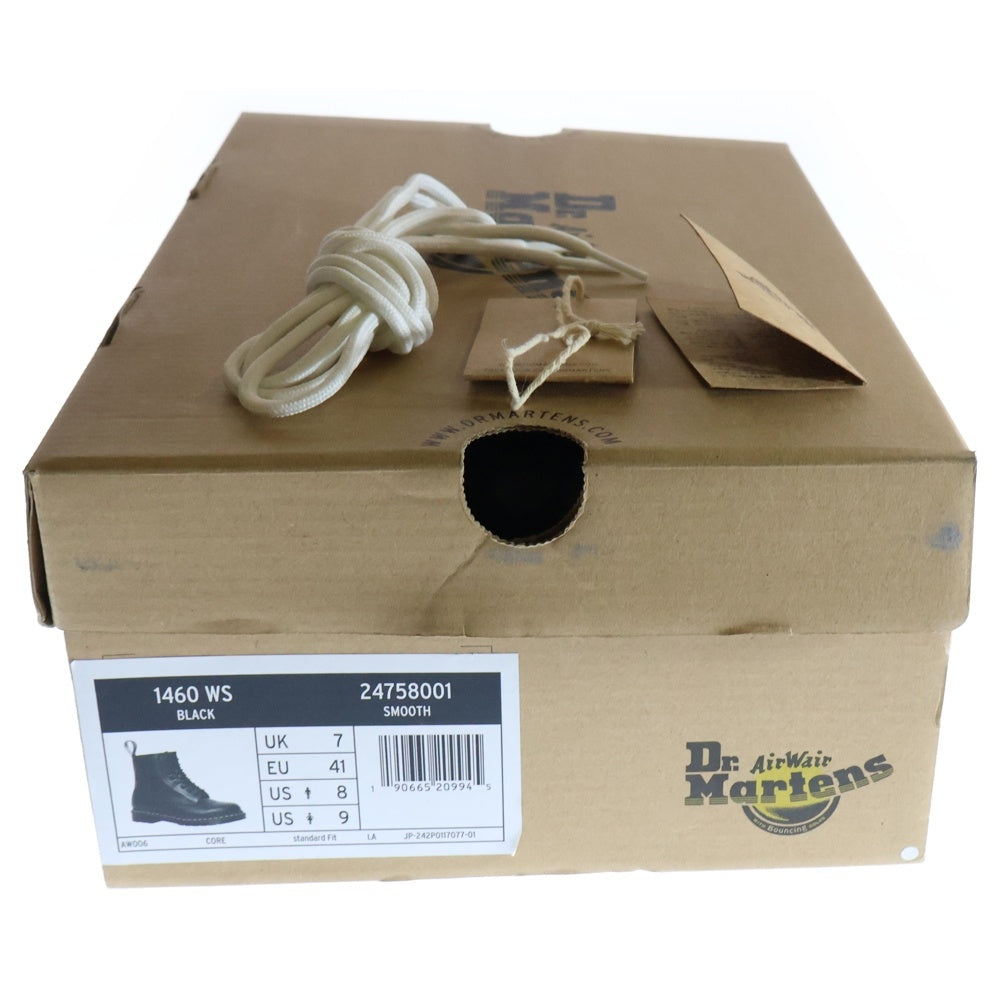 Dr.Martens(ドクターマーチン) ホワイトステッチ 8 ホール レースアップブーツ ブラック 24758001