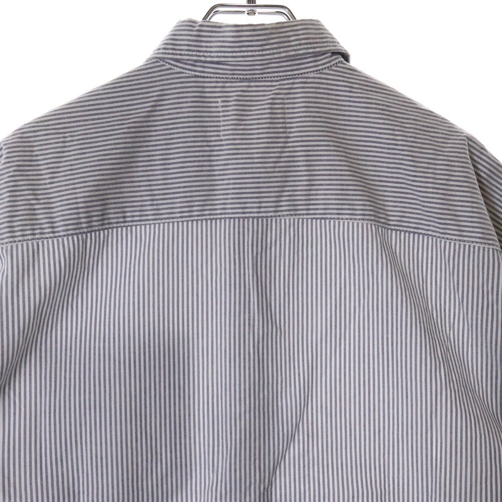 FEAR OF GOD ESSENTIALS(フィアオブゴッド エッセンシャルズ) 4th Collection DAD SHIRT ストライプ サイドジップ オープンカラー半袖シャツ ブルー/ホワイト