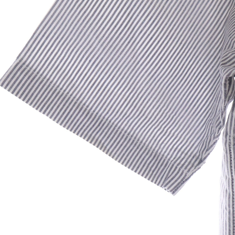 FEAR OF GOD ESSENTIALS(フィアオブゴッド エッセンシャルズ) 4th Collection DAD SHIRT ストライプ サイドジップ オープンカラー半袖シャツ ブルー/ホワイト