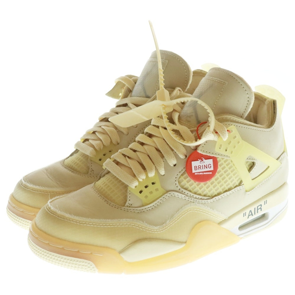 NIKE(ナイキ) ×OFF-WHITE WMNS AIR JORDAN 4 SP SAIL オフホワイト ウィメンズ エアジョーダン4 セイル ハイカットスニーカー アイボリー US9/26cm CV9388-100