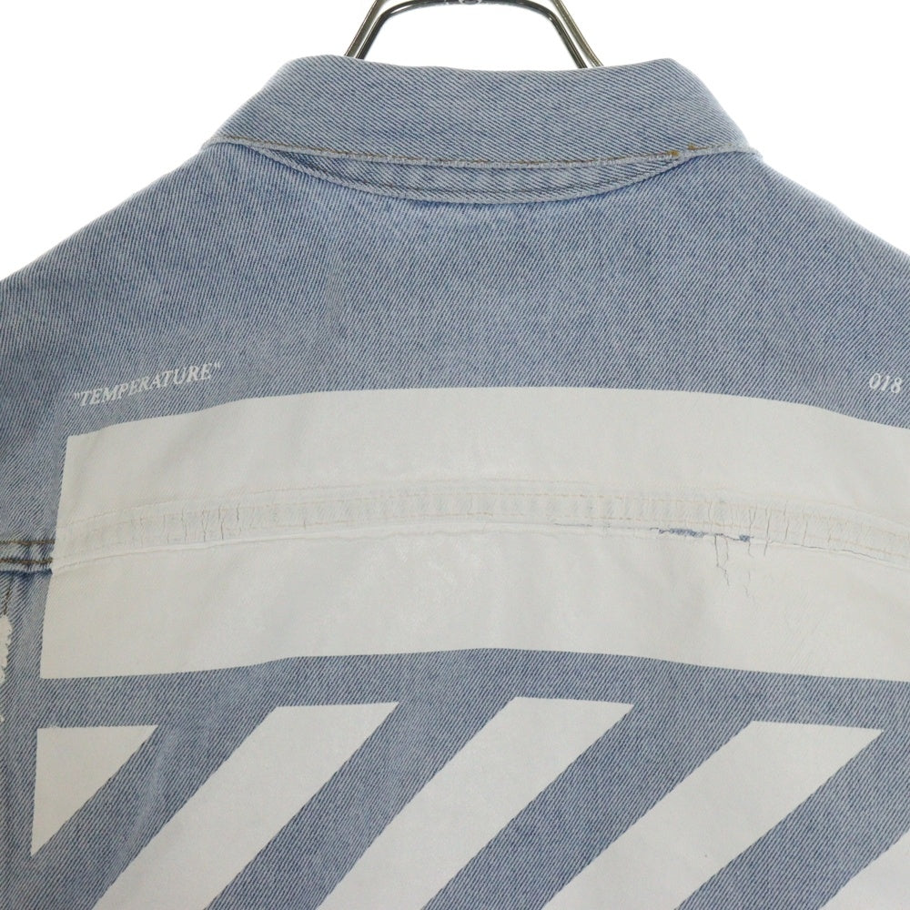 OFF-WHITE(オフホワイト) 18SS Striped Denim Jacket ダメージ加工 デニムジャケット インディゴ OMYE001S18386023