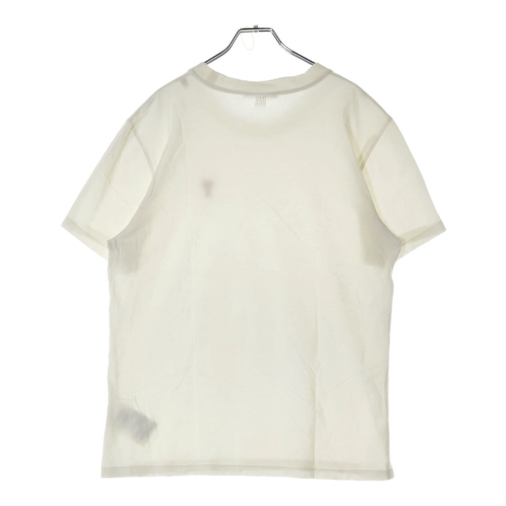 AMI Alexandre Mattiussi(アミアレクサンドルマテュッシ) Logo T-Shirt ハートロゴ刺繍 半袖Tシャツ ホワイト BFHJ108.723