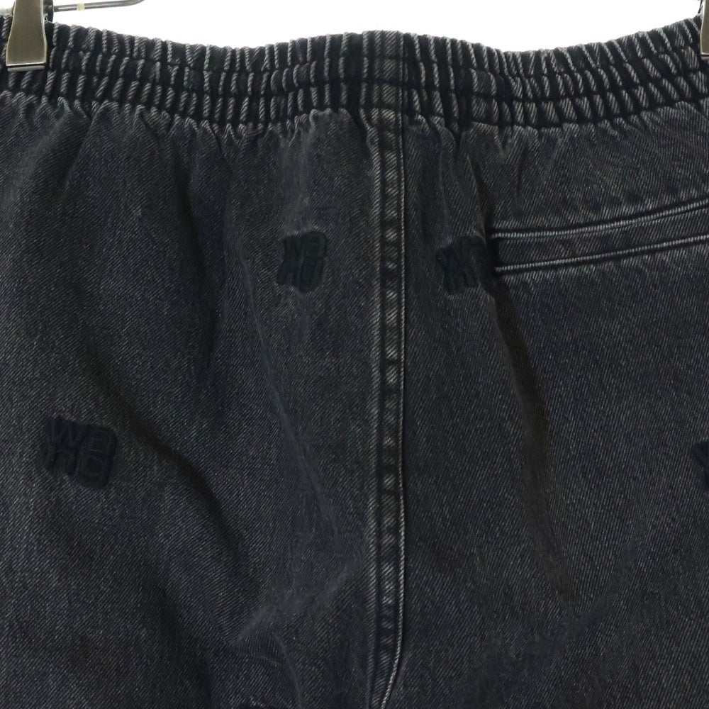 ALEXANDER WANG(アレキサンダーワン) Embroiderd Logo Jogger Jeans ロゴ刺繍デニムジョガーパンツ グレー