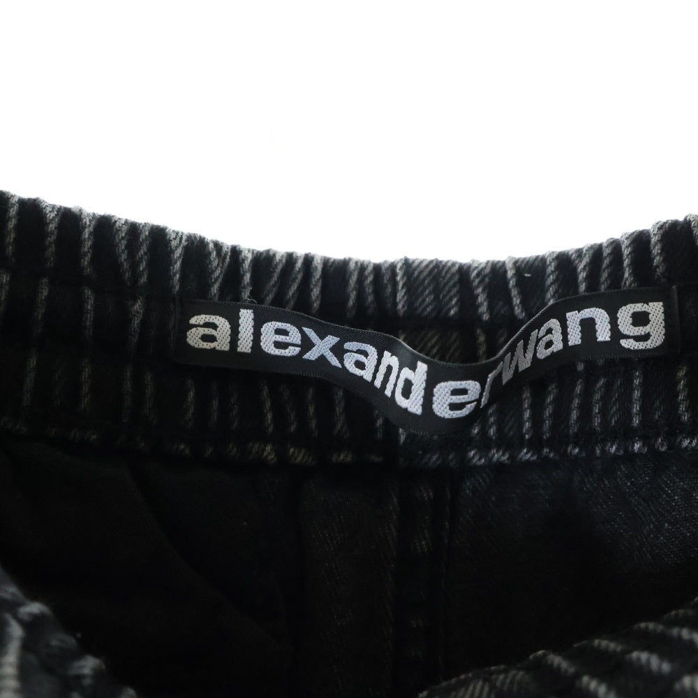 ALEXANDER WANG(アレキサンダーワン) Embroiderd Logo Jogger Jeans ロゴ刺繍デニムジョガーパンツ グレー