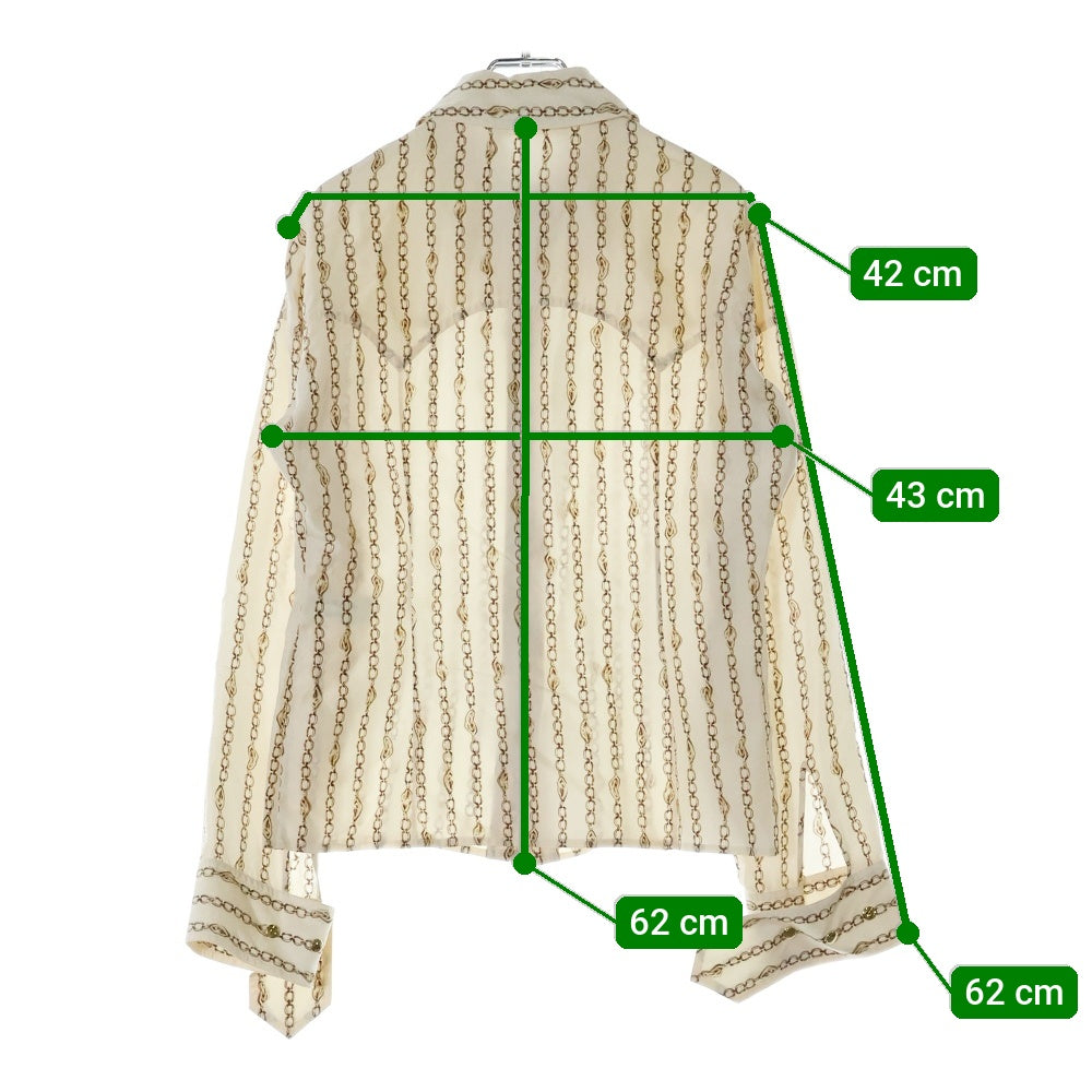 Chloe(クロエ) Silk Shirt 金ボタン 総柄長袖シルクシャツ ベージュ レディース CHC19AHT6333524T34