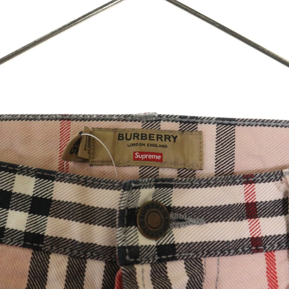SUPREME(シュプリーム) 22SS Burberry Regular Jean バーバリー ノバチェック レギュラージーンズ デニムパンツ ピンク