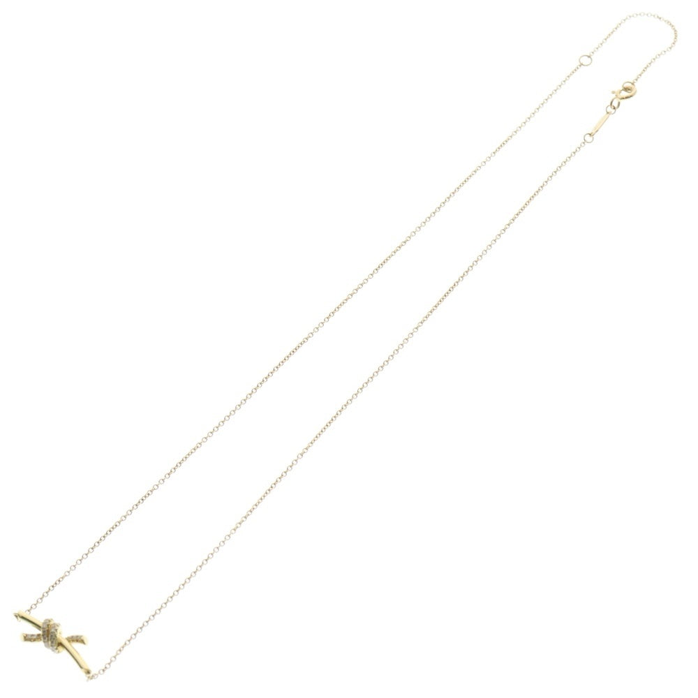 TIFFANY & Co.(ティファニー) 18KYG Knot Small Pendant ノット スモールペンダント パヴェダイヤモンド ネックレス イエローゴールド レディース