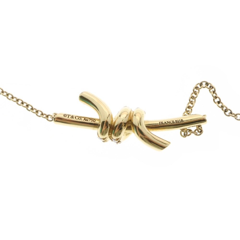 TIFFANY & Co.(ティファニー) 18KYG Knot Small Pendant ノット スモールペンダント パヴェダイヤモンド ネックレス イエローゴールド レディース