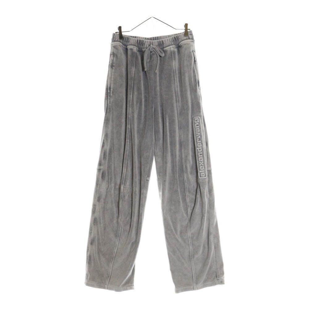 ALEXANDER WANG(アレキサンダーワン) Embossed Logo Sweatpants ベロアトラックパンツ グレー UCC4244106