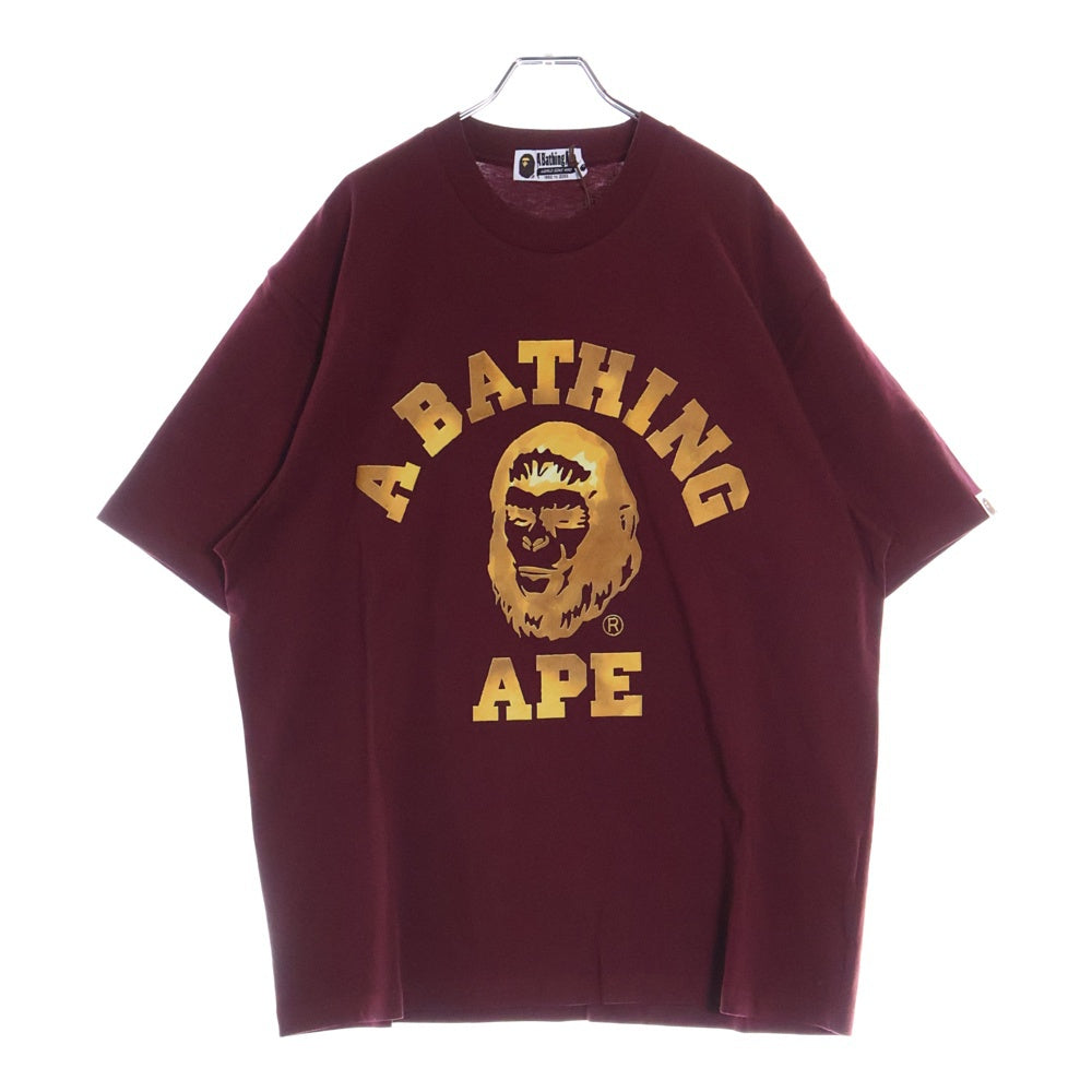 A BATHING APE(アベイシングエイプ) Collage Logo T-shirts カレッジロゴTシャツ ロゴプリント半袖Tシャツ 001CSJ801061I バーガンディ