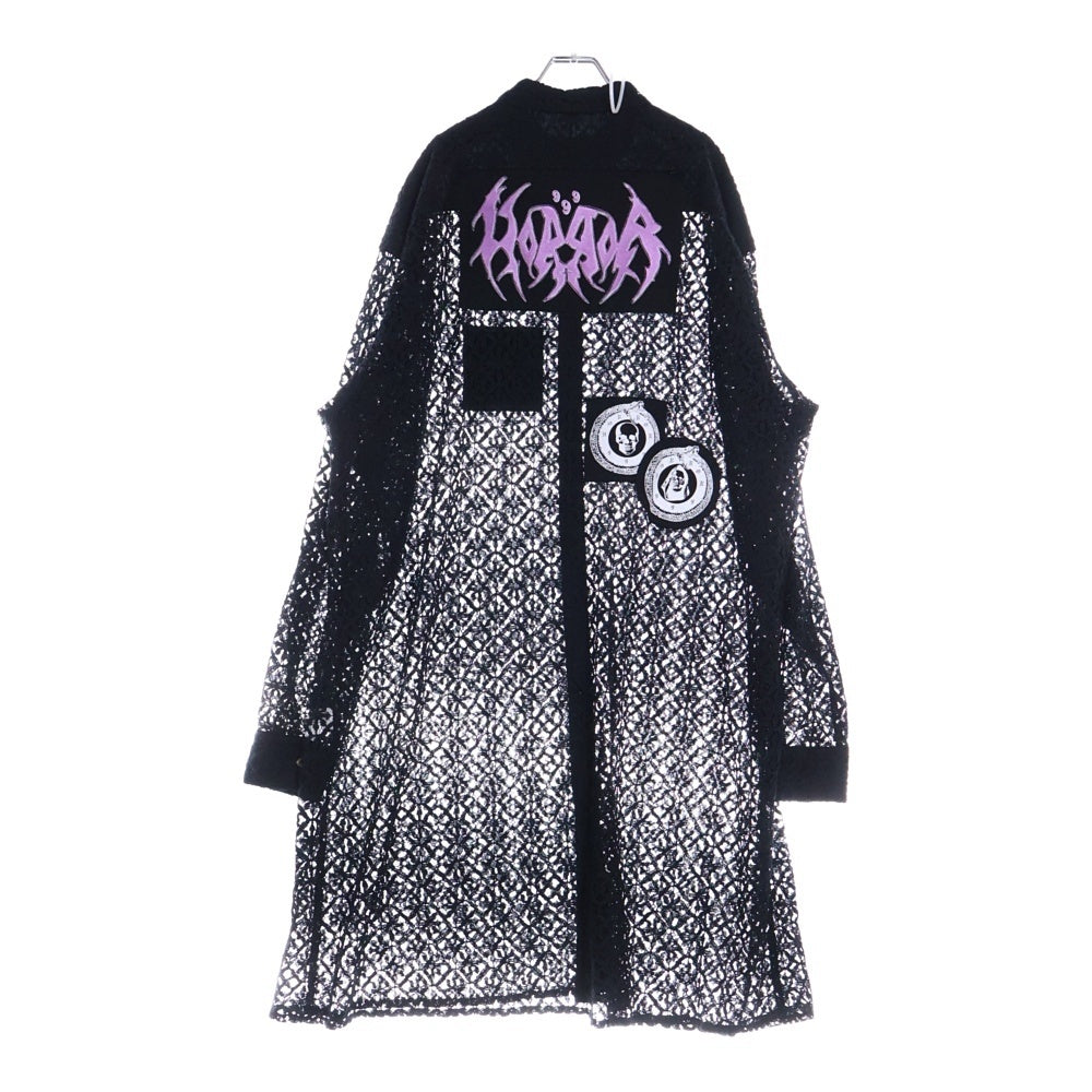 KIDILL(キディル) 25SS レースロングシャツ 花柄 長袖シャツ ブラック KL936