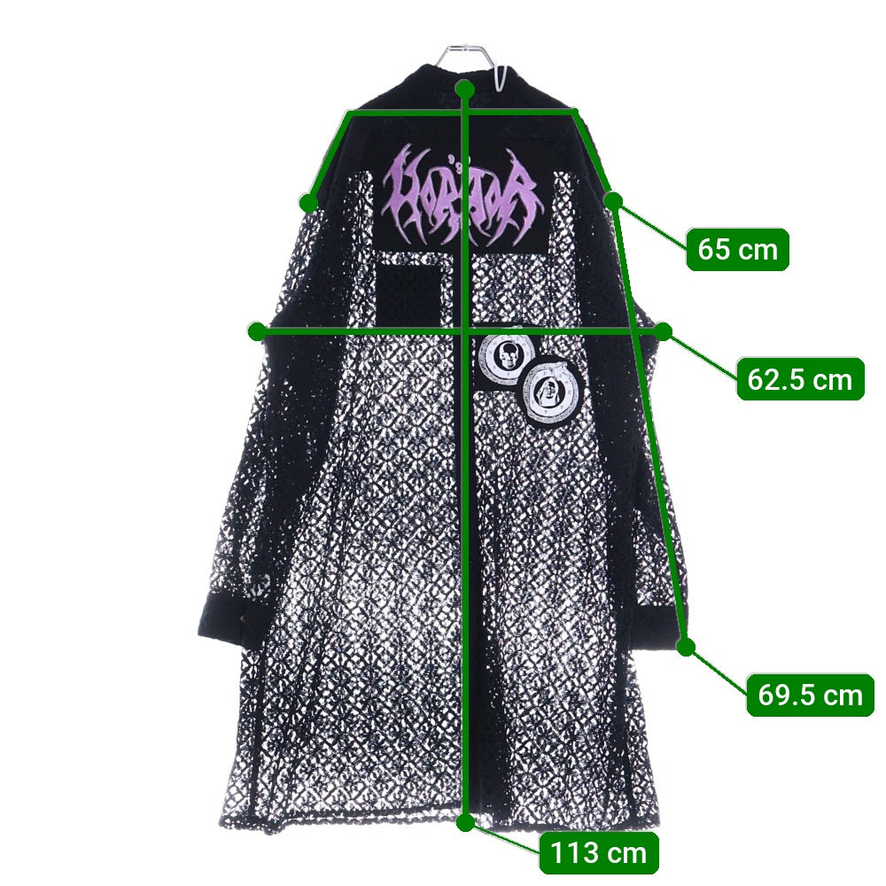 KIDILL(キディル) 25SS レースロングシャツ 花柄 長袖シャツ ブラック KL936