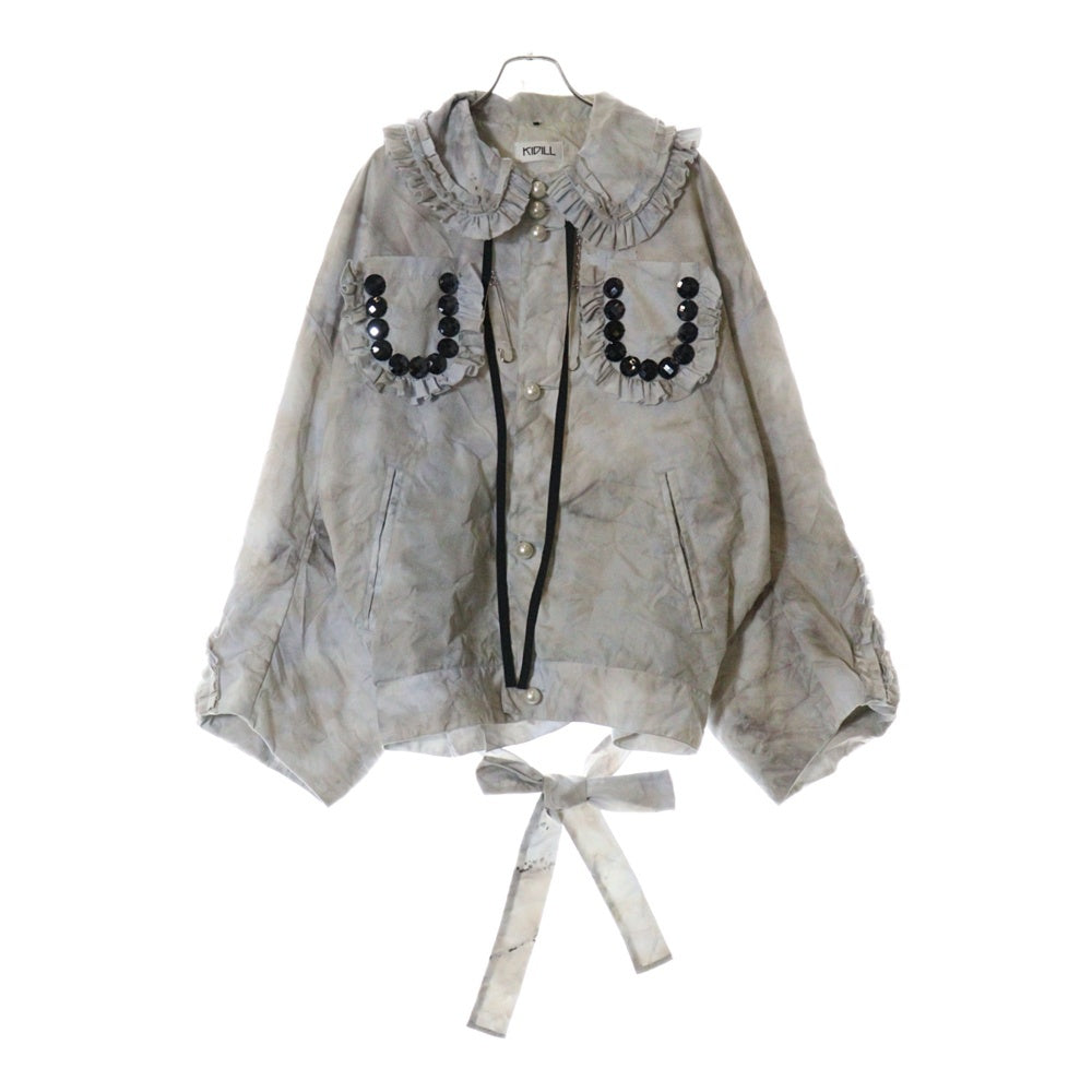 KIDILL(キディル) 23SS HELL HAUS FRILL JACKET ヘルハウス フリルジャケット パールボタン ブルー KL682