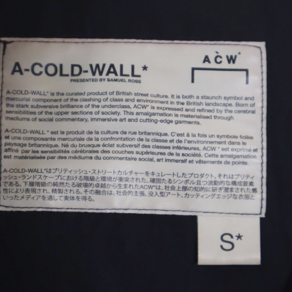 A-COLD-WALL(アコールドウォール) Asymmetric Hooded Windbreaker アシンメトリックフーデッドウィンドブレーカー ナイロンジャケット CW9SMB03BC ブラック