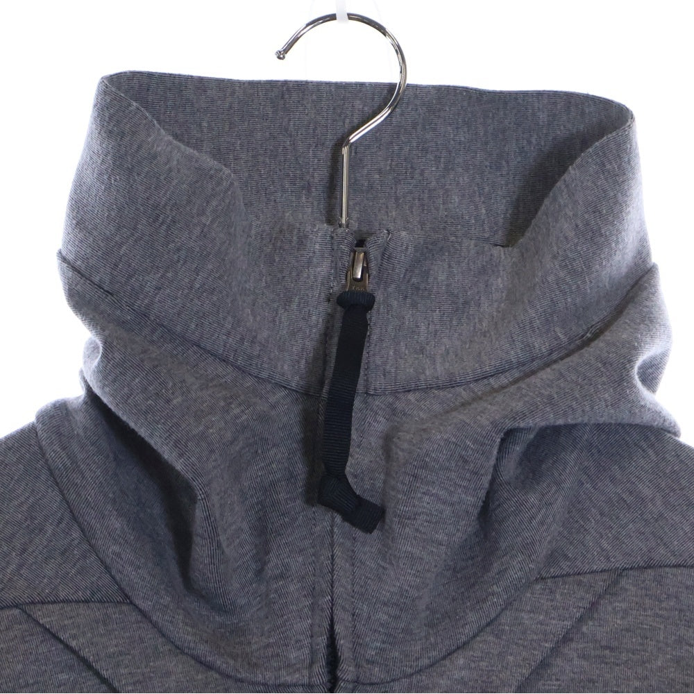 NIKE ACG(ナイキエーシージー) Tech Fleece Funnel Hoodie テックフリースファンネルフーディー ロゴプリントコットンジップアップパーカー 851974-091 グレー