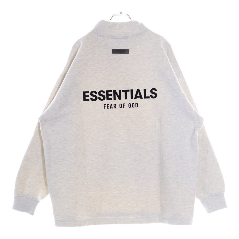 FEAR OF GOD ESSENTIALS(フィアオブゴッド エッセンシャルズ) MOCK NECK SWEAT SHIRT エンボスロゴモックネック長袖スウェットトレーナー グレー