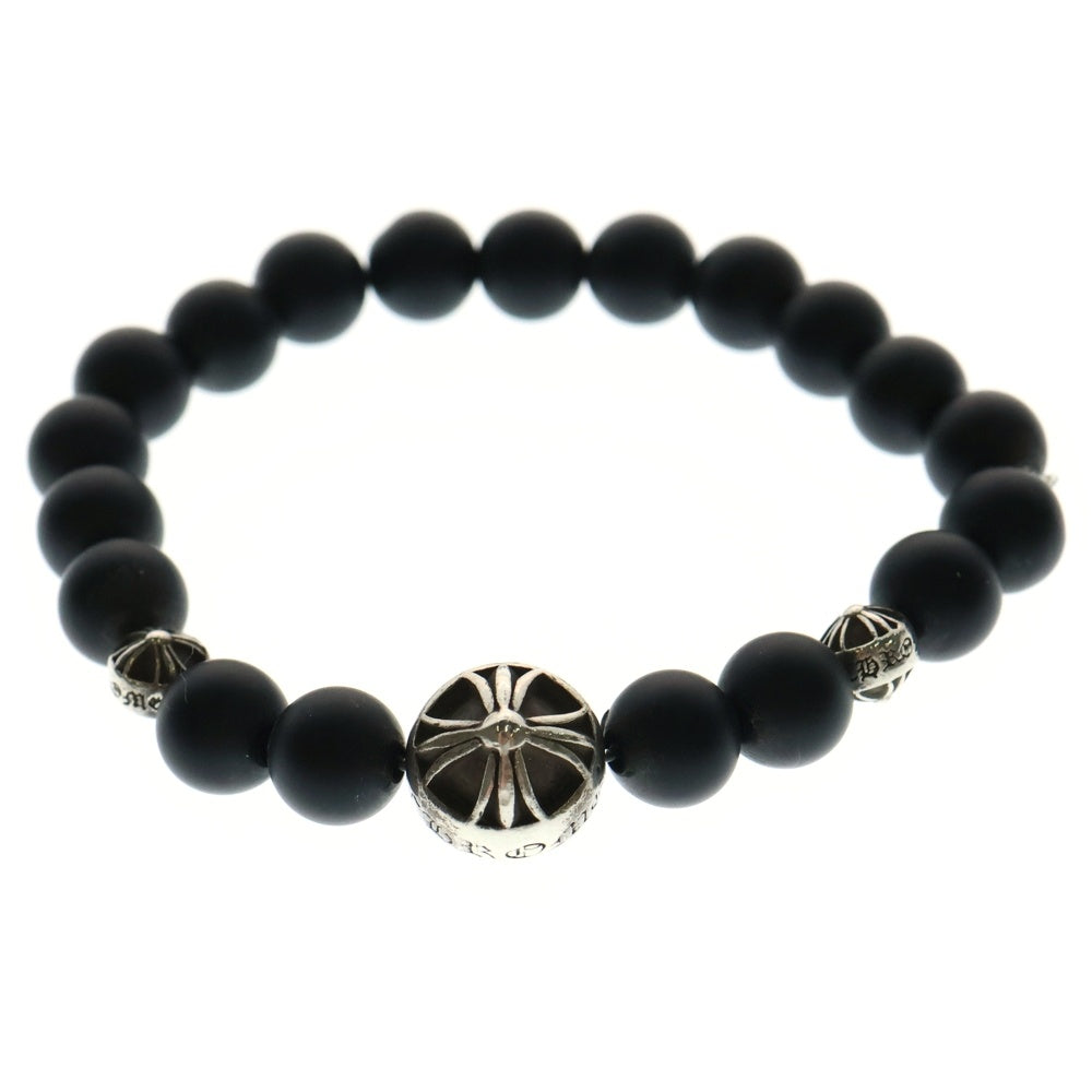 CHROME HEARTS(クロムハーツ) 8mm BEAD 8mmビーズブレス 8mmオニキスビーズブレスレット ブラック/シルバー