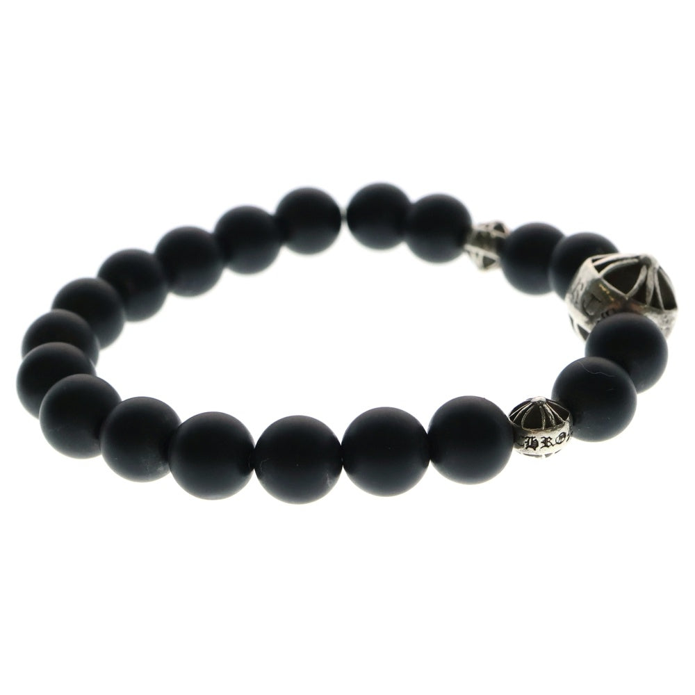 CHROME HEARTS(クロムハーツ) 8mm BEAD 8mmビーズブレス 8mmオニキスビーズブレスレット ブラック/シルバー